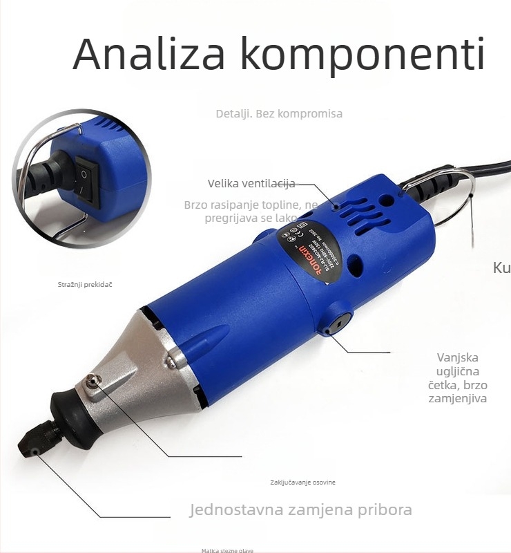 Mini električni gravirni stroj za jadeit i pčelinji vosak - kompaktni alat za brušenje i bušenje za kućnu upotrebu