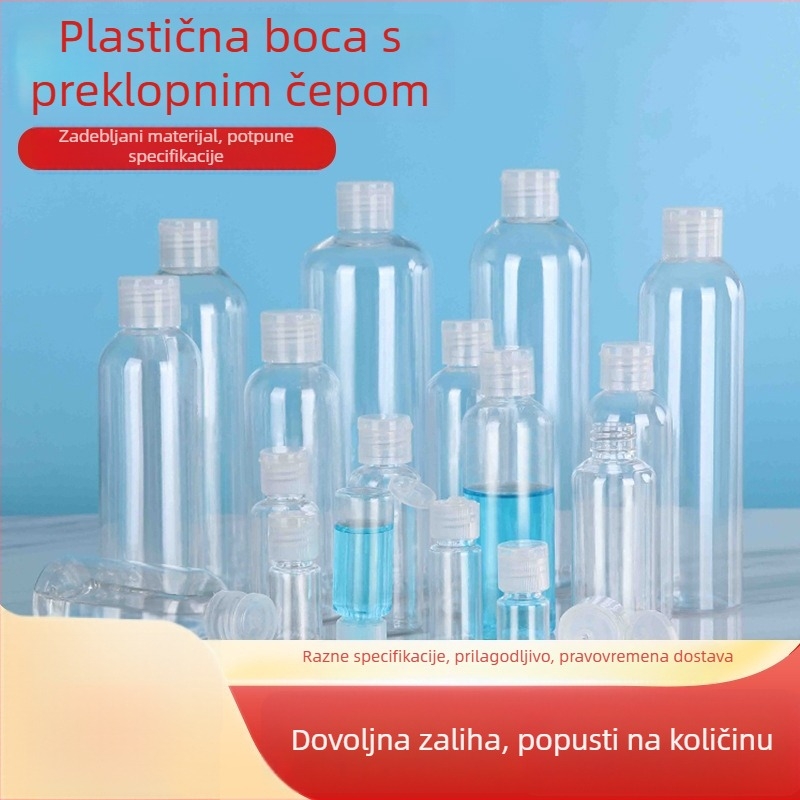 Prilagodljive prozirne plastične bočice za stlačenje s flip-top kapicom, za šampon i gel za tuširanje, putne veličine
