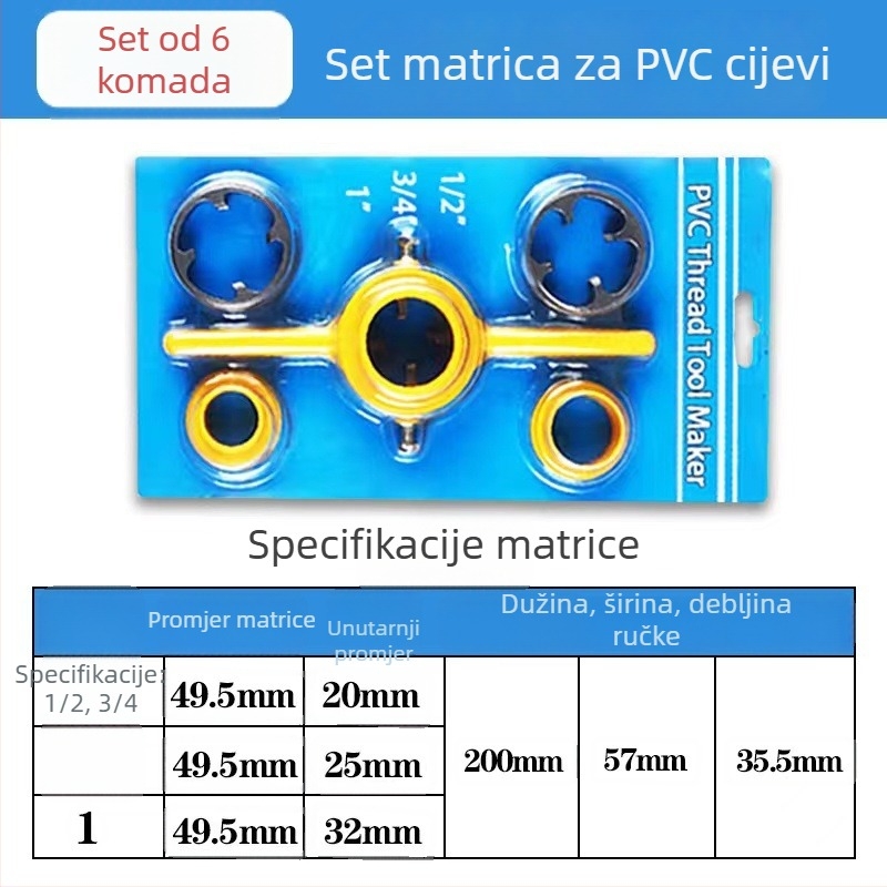 6-dijelni plastični set alata za navijanje vodovodnih cijevi, ručna kućna popravka