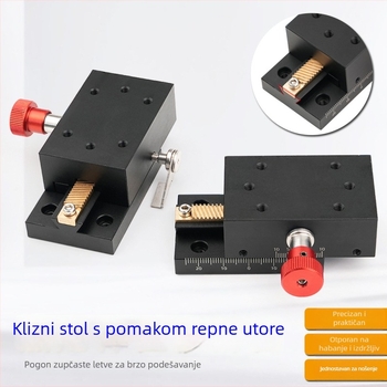 X-osi dovetail žljeb klizni stol, hod 40 mm, precizan zupčanik