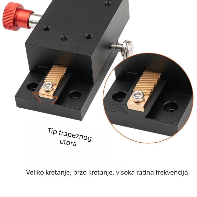 X-osi dovetail žljeb klizni stol, hod 40 mm, precizan zupčanik