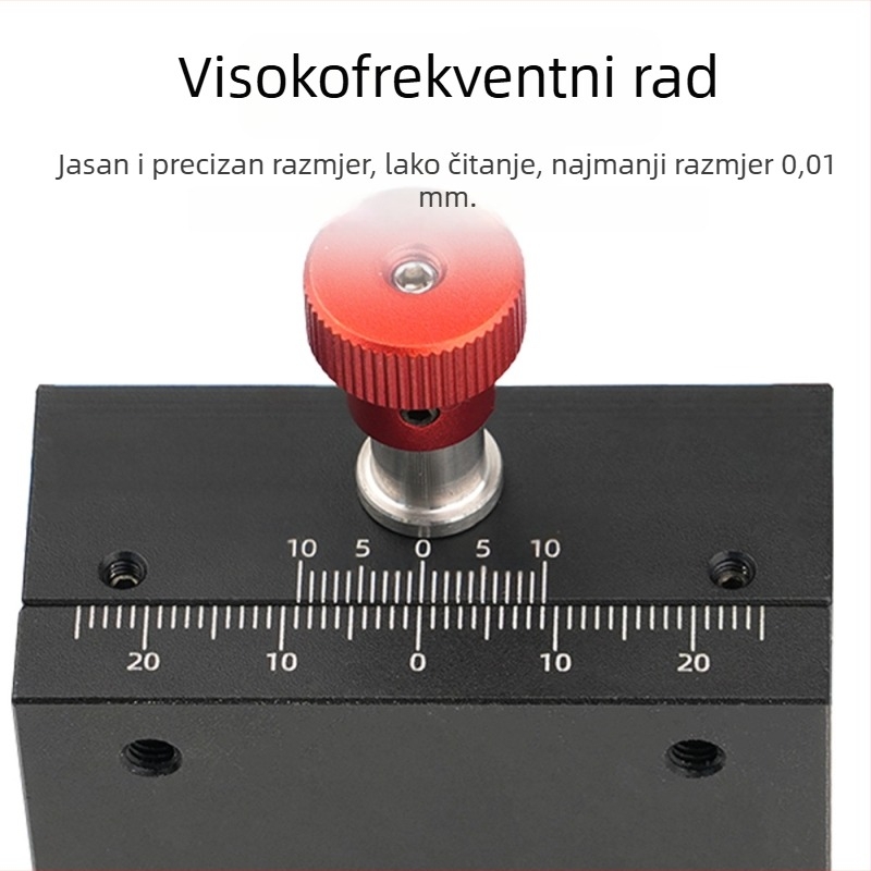 X-osi dovetail žljeb klizni stol, hod 40 mm, precizan zupčanik