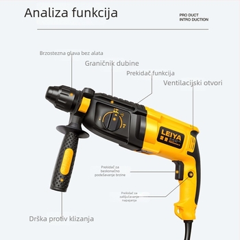 Ria 28-06 Višenamjenska lagana elektromehanička bušilica s tri načina rada, visoka snaga, okrugla ručka, model A2860
