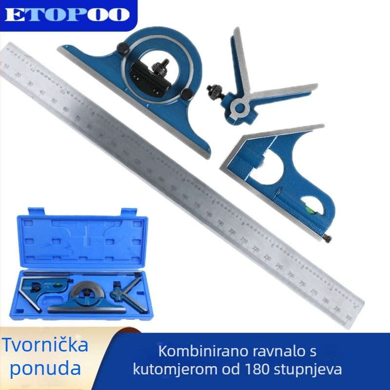 ETOPOO 0-180° kombinirani mjerni kutni alat s vernierom, univerzalni transportir