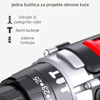 Bežična litij-ionska bušilica s udaračem, bušenje i odvijač, višenamjenski električni alat, 18–21V