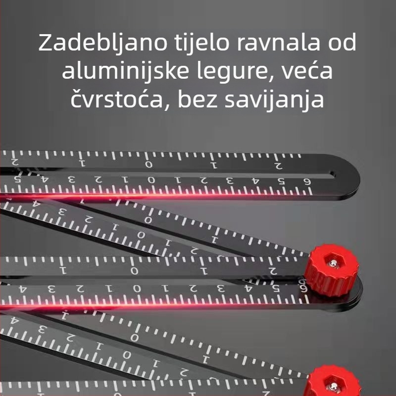 Nova višefunkcionalna sklopiva mjerni alat za postavljanje pločica i mjerenje kutova, sa šestodijelnim i dvanaestodijelnim dijelovima