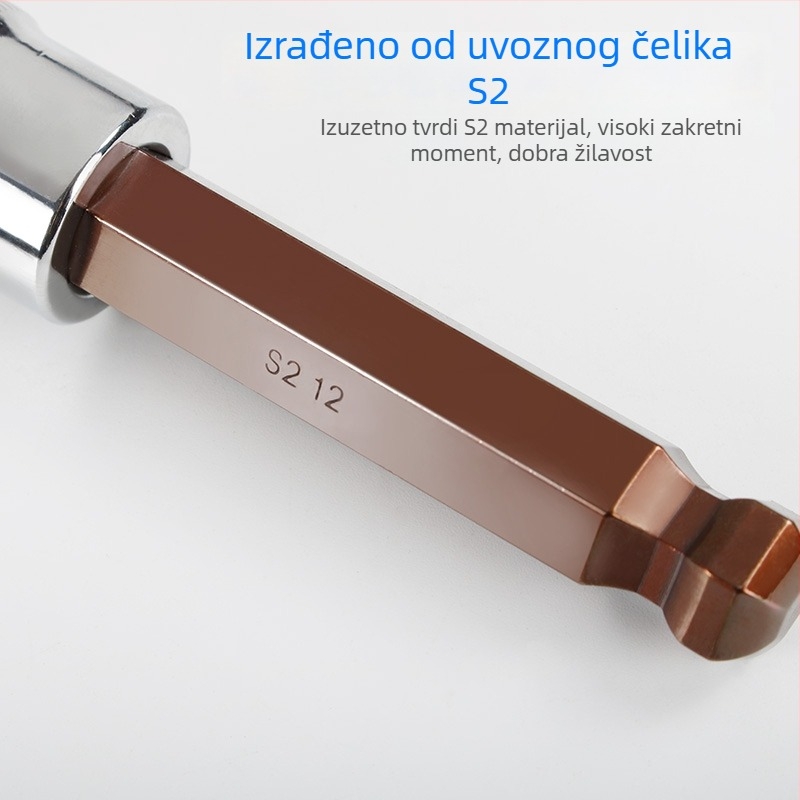 S2 set hex nastavaka za električni odvijač, 1/2-inčni pogon, kuglasti vrh