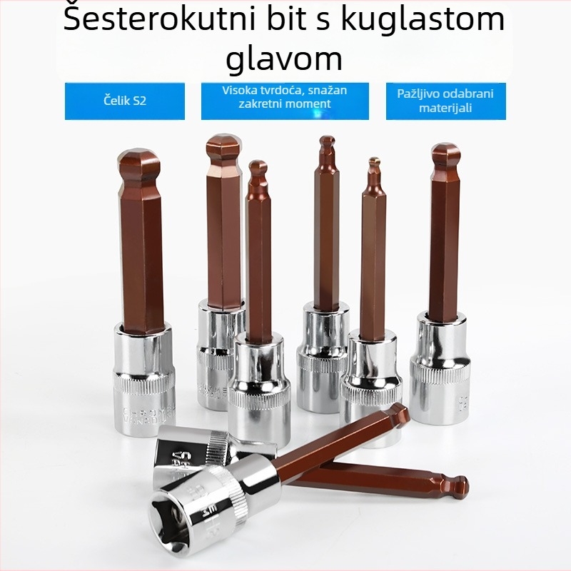 S2 set hex nastavaka za električni odvijač, 1/2-inčni pogon, kuglasti vrh