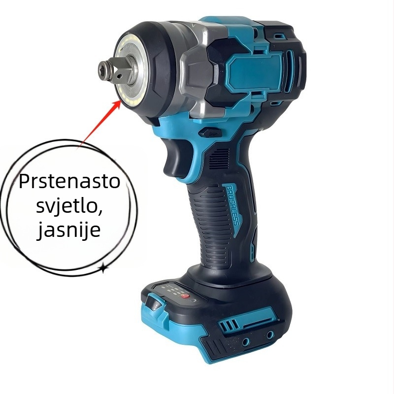 Udarni ključ bez četkica s velikim momentom, 21V Li-Ion baterija, 2200 udaraca