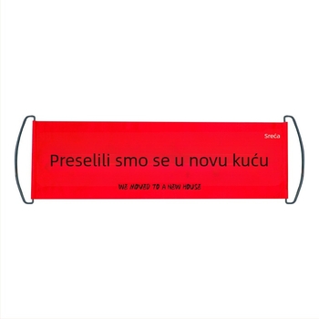 Ručno izrađeni banner za useljenje u novi dom, dekoracija ulaza i foto panel