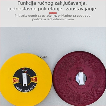 Vlaknasta mjernica s diskovnim navijanjem, ručna platnena mjeračka traka, 10/20/30/50/100 m