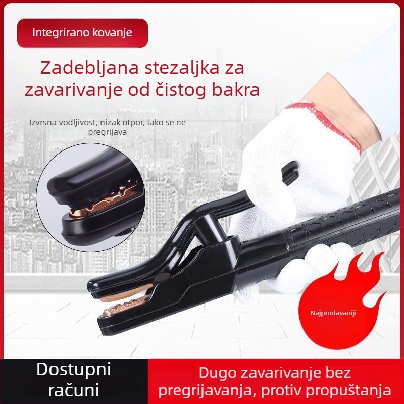 Crni Dijamant: kliješta za zavarivanje od čistog bakra, ojačana, 800A, kovane bakrene ručke, otporne na toplinu