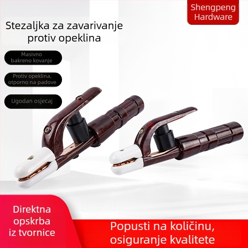 Klip za zavarivanje od čistog bakra, kovano i debelom konstrukcijom, zaštita od opeklina, otporan na padove, sprječava curenje struje, ručna ručka za zavarivanje, 300A–800A