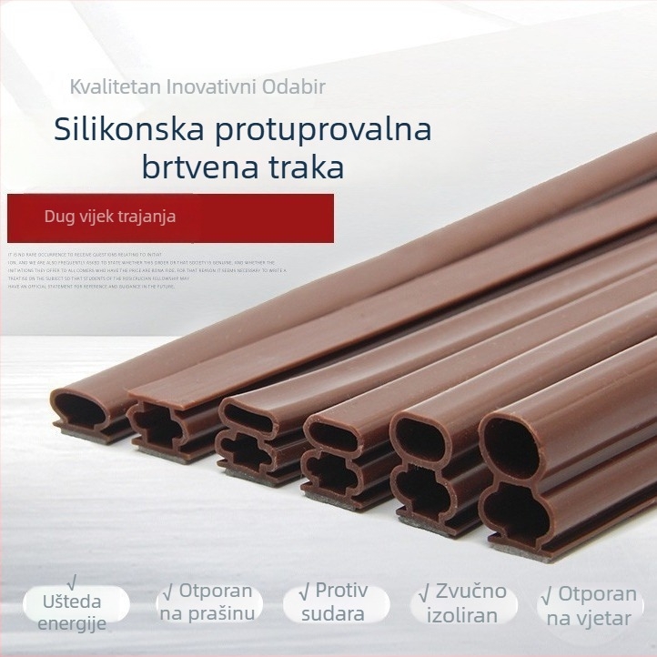 Silikonska brtvila za praznine vrata, zvučna izolacija i otpornost na vjetar, donji zaustavljač za ulazna vrata, silikonska guma