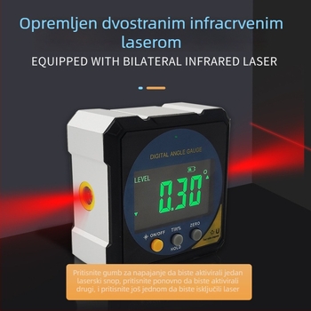 Laserski inclinometar s digitalnim zaslonom, magnetsko infracrveni mjerni alat za stolariju i inženjerske primjene