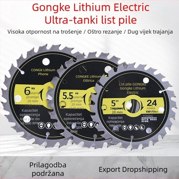 Izuzetno tanak disk za rezanje drva, za bežični kutni brusilicu, promjeri 5, 5,5 i 6 inča