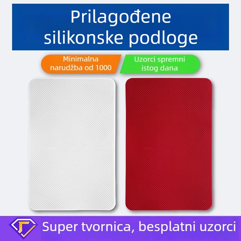 Crvena silikonska protuklizna podloga za automobil s mrežastim uzorkom, otporna na visoke temperature, prozirna silikonska podloga za hranu, prilagodljiva
