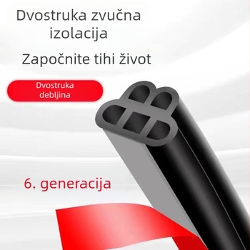 Automobilska brtvila za vrata sa zvučnom izolacijom i zaštitom od prašine; univerzalna brtvila s pet otvora; dvostruki sloj dizajn; zaštita od sudara.