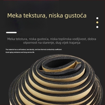 Brtvna traka za zračni kanal, samoljepiva, brtvni prsten za flanšu, gumoplastna zapaljiva brtvna traka, debljina 5 mm ili 3 mm