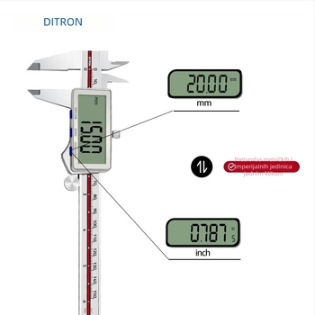 Digitalni šestar s velikim zaslonom, 150 mm, nehrđajući čelik, visoka preciznost