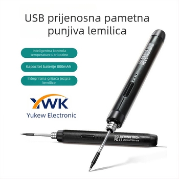 USB punjiva bežična lemilica za kućnu upotrebu, prijenosna, s litijskom baterijom i tri postavke temperature