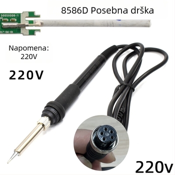 8586D 220V Stanica za toplu zraku za popravke elektronike s držačem s 5 otvorima i držačem za lemilicu s malom rupom, konstantna temperatura, stanica za demontažu i lemljenje