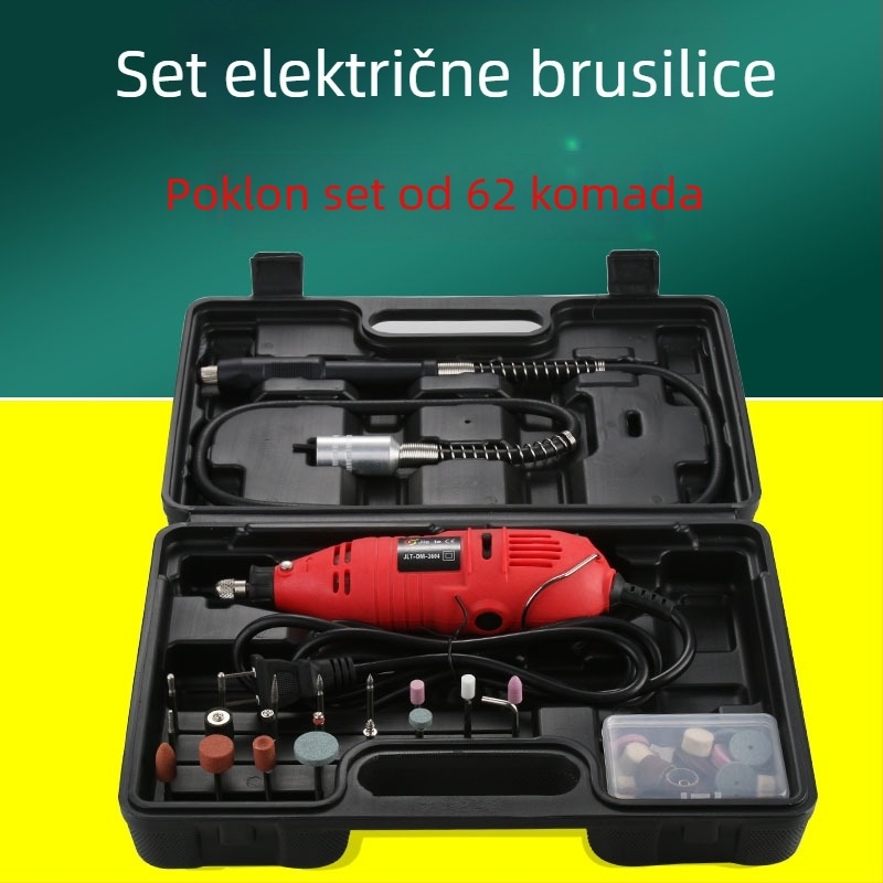 Električni brusni set za kućnu upotrebu, 180 W puni bakreni motor, sendvič tip 3.0, za poliranje i graviranje