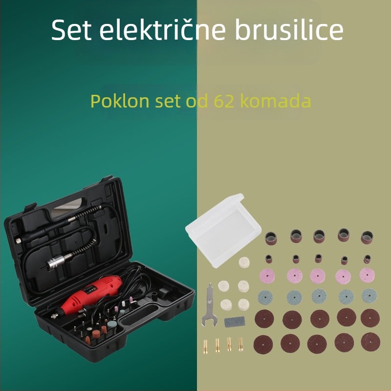 Električni brusni set za kućnu upotrebu, 180 W puni bakreni motor, sendvič tip 3.0, za poliranje i graviranje