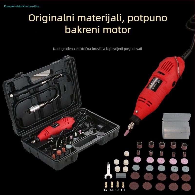 Električni brusni set za kućnu upotrebu, 180 W puni bakreni motor, sendvič tip 3.0, za poliranje i graviranje