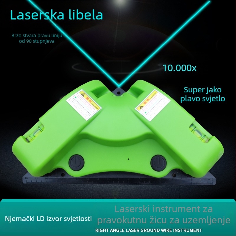 Laser nivo za postavljanje podova s 90° kutem, visoka preciznost, višenamjenski nivo sa zelenim i plavim laserom