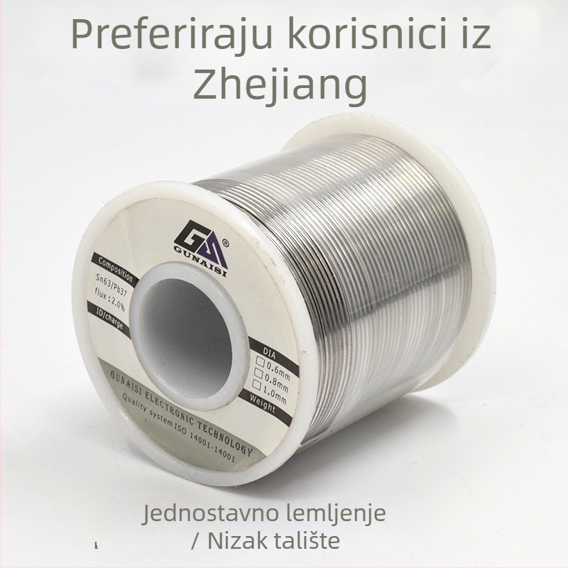No-clean žica za lemljenje s jezgrom smole, olovni, visok sjaj cinka, za popravke, 500 g