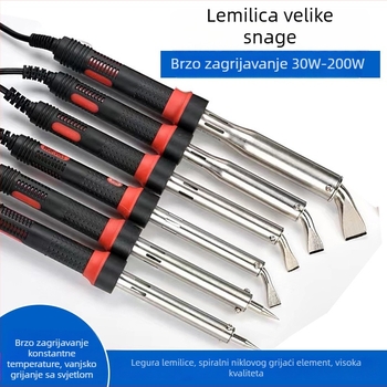 Električna spajalica s vanjskim grijanjem, 80–200W, s LED lampom, visokoučinkovit alat za elektroniku