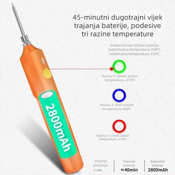USB prijenosna lemilica s Li-ion baterijom - mini, za kućnu upotrebu i učenike