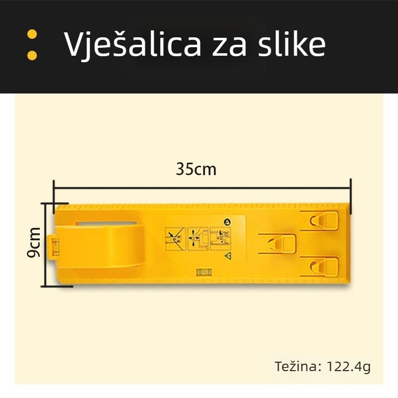 Višenamjenski nivel i alat za vješanje fotografskih okvira, stolarski alat za kačenje slika, precizno postavljanje na zid i bušenje na fiksne točke