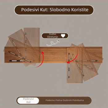 Okretni teleskopski stalak za računalo s podizanjem, za dva monitora, kutni stolni spremnik i nosač za prijenosno računalo