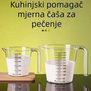 Dvostruka plastična mjerna posuda s oznakama, za tučenje jaja i pečenje, kapacitet 250/500 ml