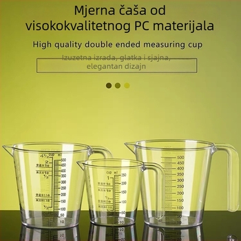 Dvostruka plastična mjerna posuda s oznakama, za tučenje jaja i pečenje, kapacitet 250/500 ml