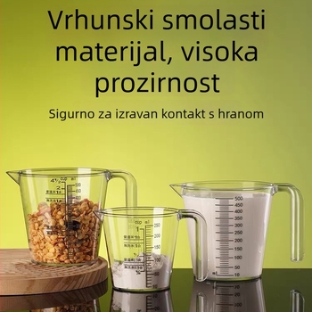 Dvostruka plastična mjerna posuda s oznakama, za tučenje jaja i pečenje, kapacitet 250/500 ml