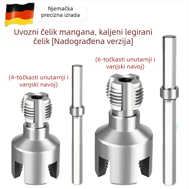 Set alata za navoj PVC cijevi – unutarnji i vanjski navoj, univerzalni alat za navoj za PPR cijevi, 1/2 i 3/4 inča