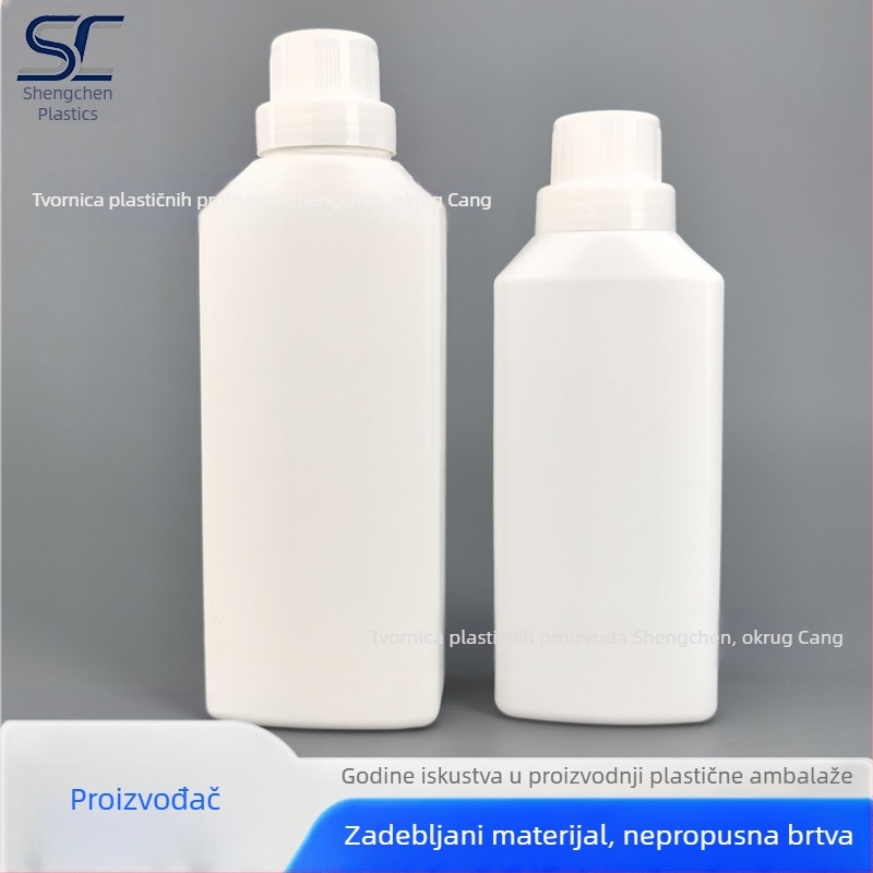 Kvadratna PE plastična boca za deterdžent za rublje, gel za tuširanje i omekšivač – 400ml/500ml