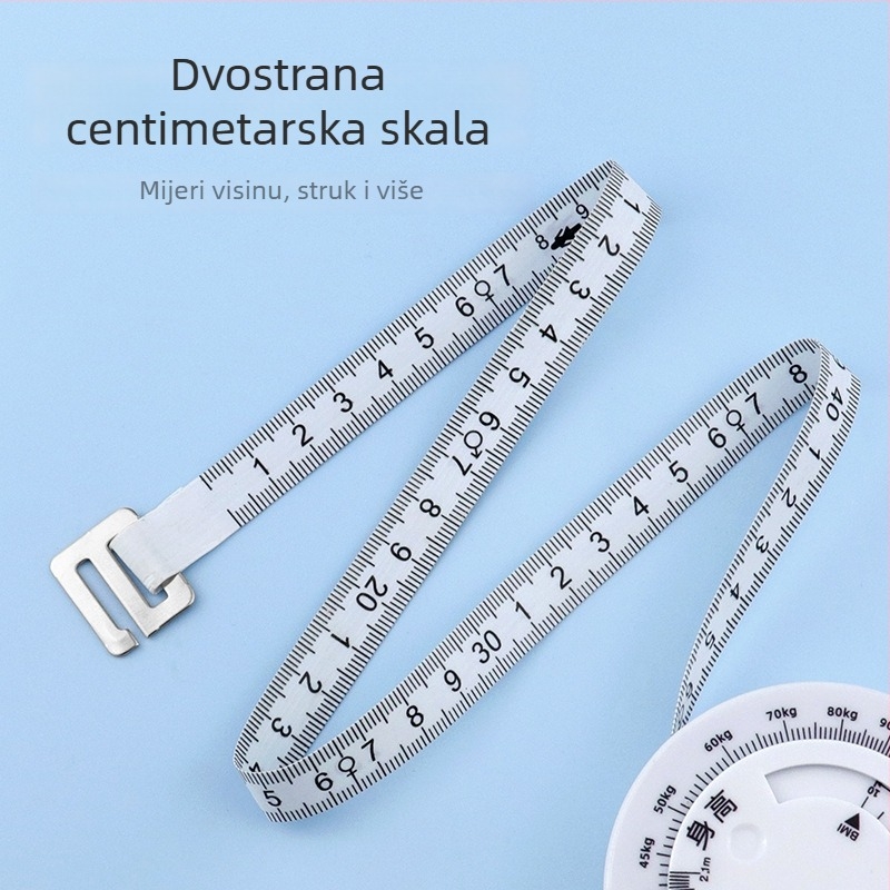 Izvlačna plastična mjera trake s dvostrukom skalom, BMI zdravstveni indeks, duljina 1,5 m