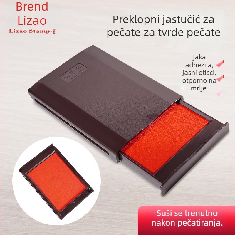 Pravokutni brzi suhi tampon za tintu za kovne rohovne pečate, vermilionske boje