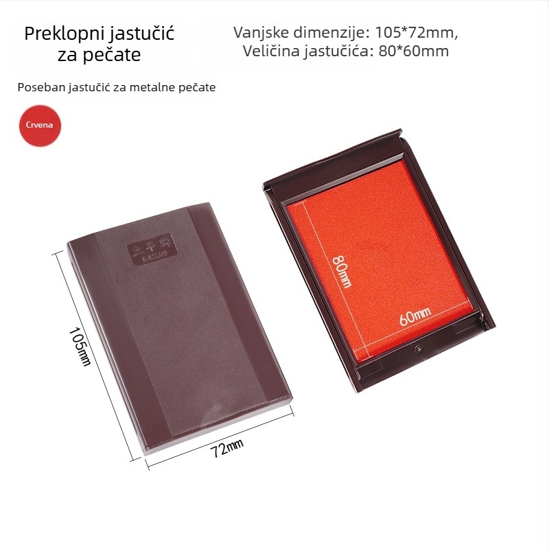Pravokutni brzi suhi tampon za tintu za kovne rohovne pečate, vermilionske boje