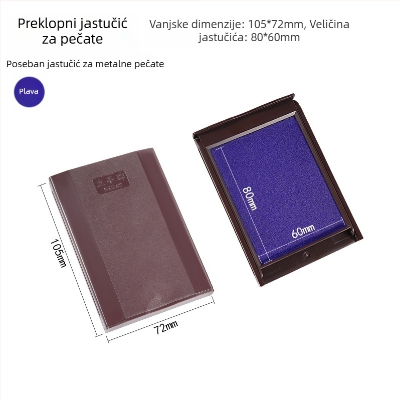 Pravokutni brzi suhi tampon za tintu za kovne rohovne pečate, vermilionske boje