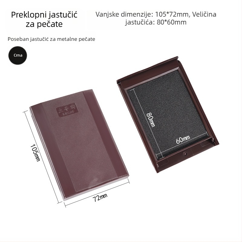 Pravokutni brzi suhi tampon za tintu za kovne rohovne pečate, vermilionske boje