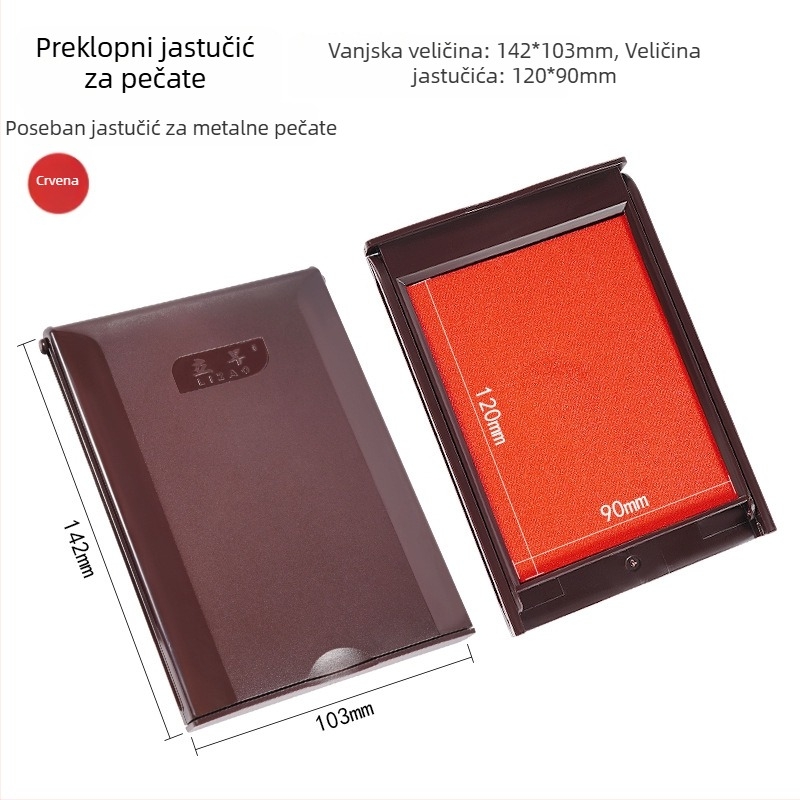 Pravokutni brzi suhi tampon za tintu za kovne rohovne pečate, vermilionske boje