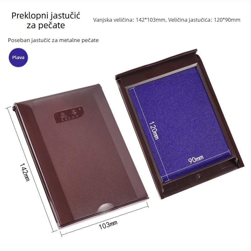 Pravokutni brzi suhi tampon za tintu za kovne rohovne pečate, vermilionske boje