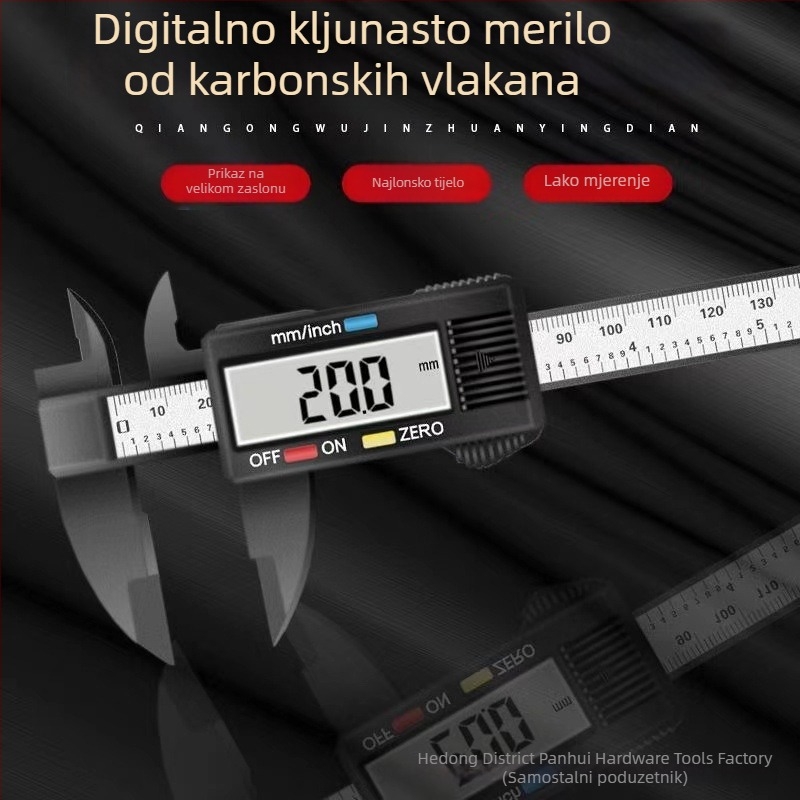 Visokoprecizan digitalni kaliper za mjerenje nakita i dragog kamenja, kaliper od karbonskih vlakana s 150 točnih očitanja