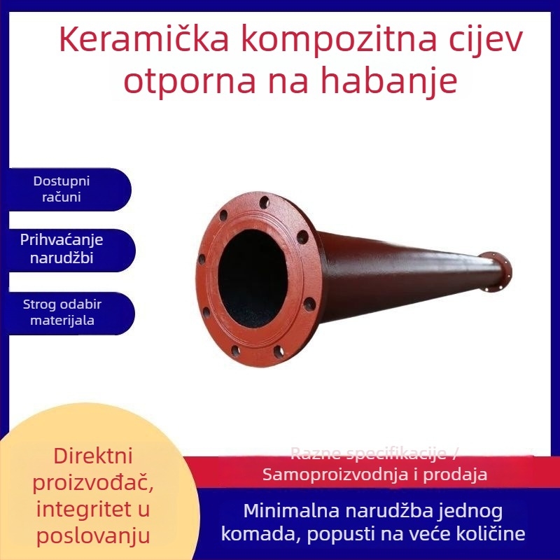 Otporne keramicne cijevi, kompozitne cijevi s SHS centrifugalnom tehnologijom, otporne na eroziju i koroziju