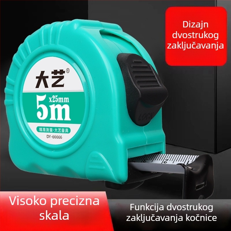 Daiyi mjeračka vrpca 5 m, metalna vrpca s kućištem 3 m, debešćena i očvrsnuta, precizno kućno korištenje